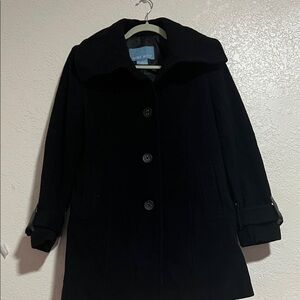 Nine West Women's Elegant Black Pea Coat
